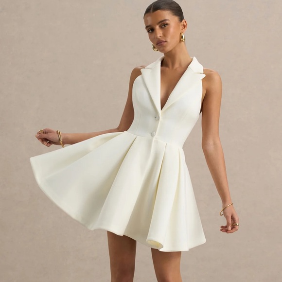 Club L London Dresses & Skirts - Club L London Cream Sleeveless Mini Dress